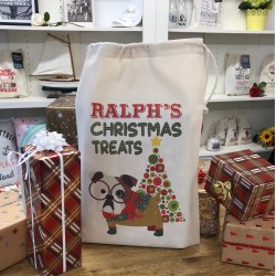 Personalised Dog Santa Sack - Bull Dog - Ralph Design